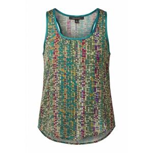Robin K Multi Color Geometric Racerback Tank Top Teal Purple Gold M